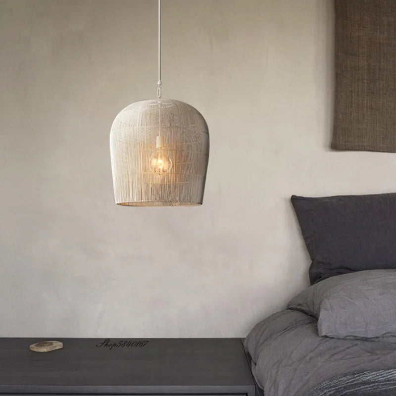Suspension en rotin de Style Wabi-sabi - vue 5 sur 16