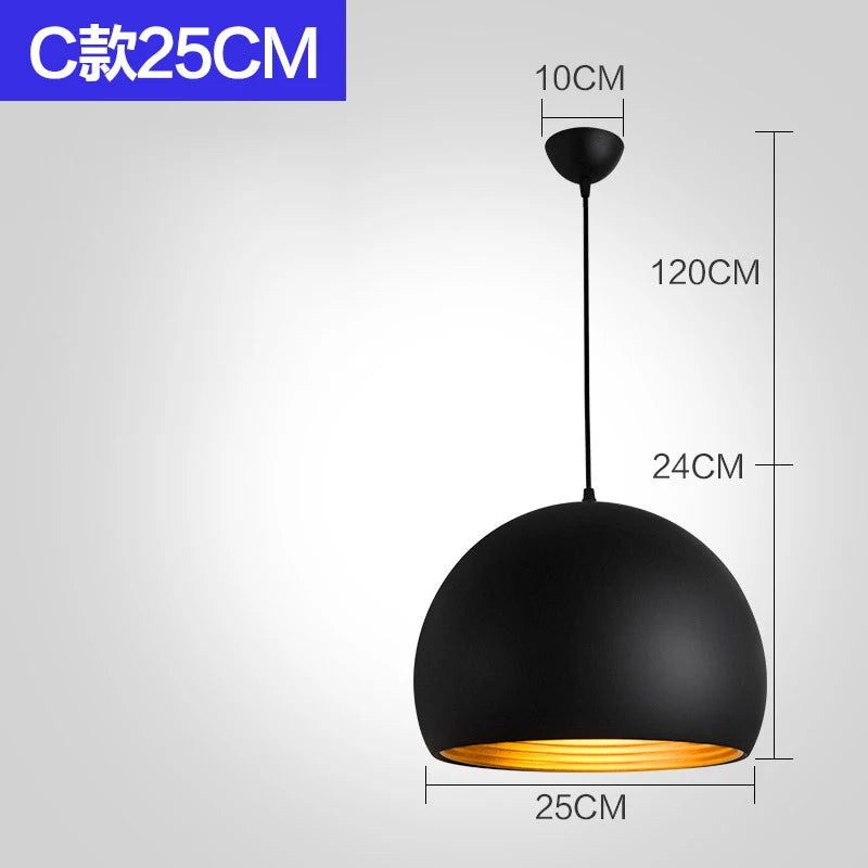 lustre industriel rétro led en fer nordique suspension éclairage - vue 8 sur 23