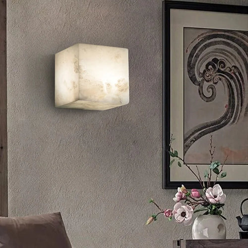applique murale en marbre cubique pour éclairage intérieur élégant - vue 3 sur 7