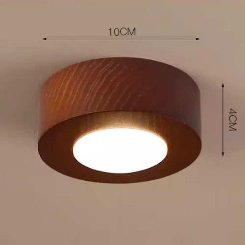 plafonnier led carré design nordique en bois acrylique luminaire décoratif créatif - vue 9 sur 8