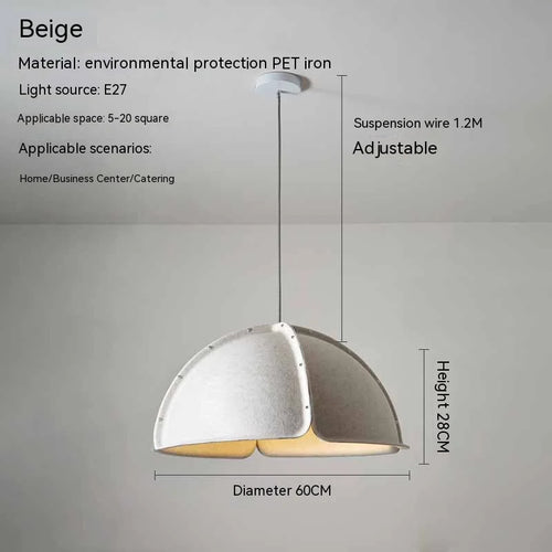 lustre art circulaire en tissu nordique pour intérieur designer - vue 5 sur 8