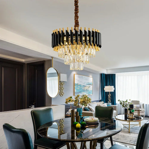 lustre led en cristal moderne idéal pour décoration intérieure de luxe - vue 5 sur 13