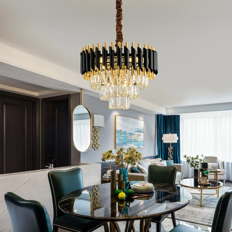 lustre led en cristal moderne idéal pour décoration intérieure de luxe - vue 4 sur 13