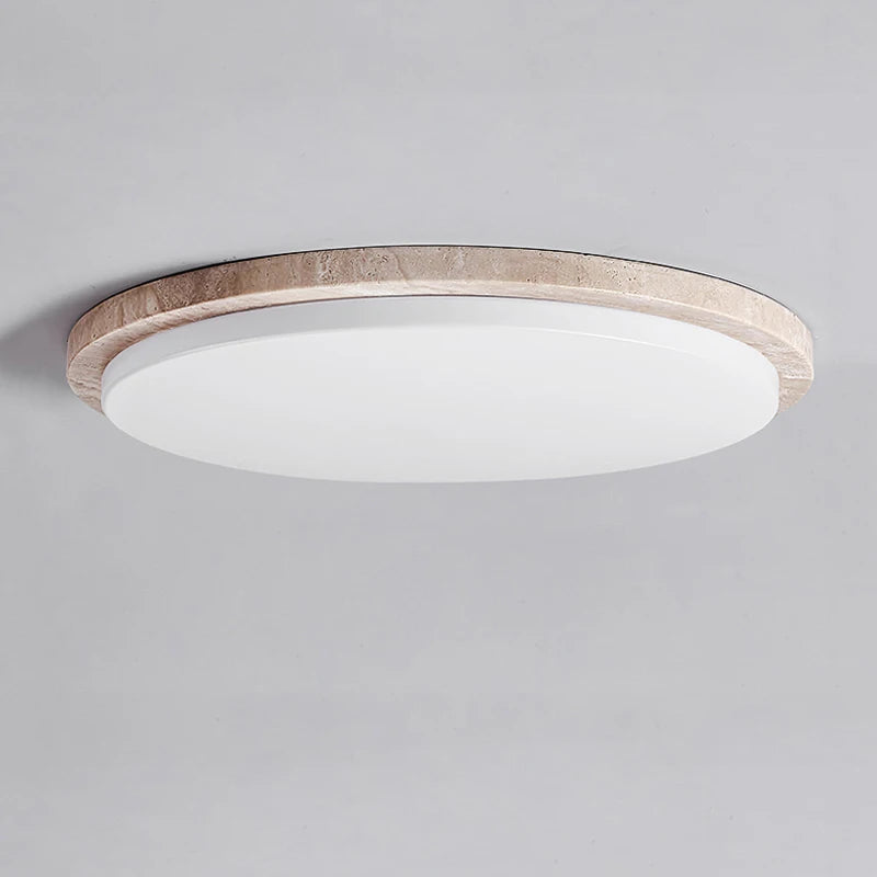 Plafonnier led style travertin modern décor salon couloir restaurant - vue 4 sur 6