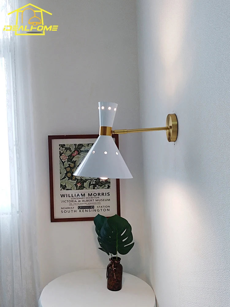 applique murale de luxe pivotante en laiton design industriel lumineux - vue 5 sur 8