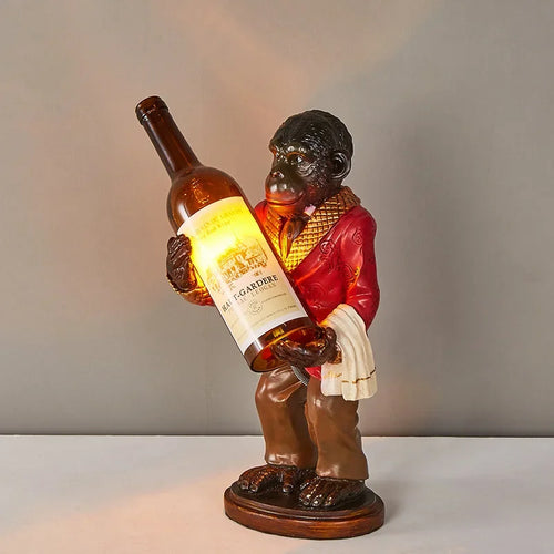 lampe de singe rétro en résine pour déco vintage et loft - vue 2 sur 8