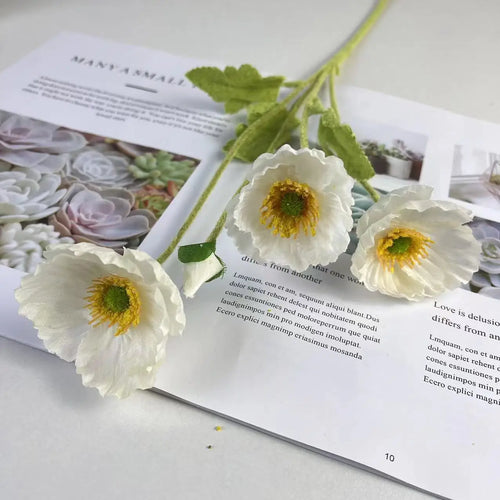 fleurs de pavot artificielles en soie pour décoration et événements - vue 9 sur 21