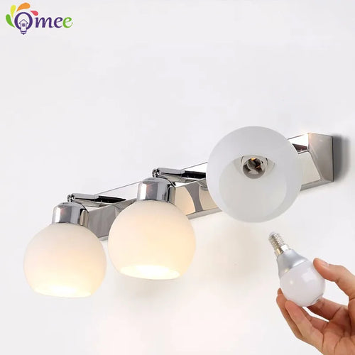 éclairage vanité salle bains cristal moderne chrome noir acier inoxydable miroir e26 - vue 6 sur 9