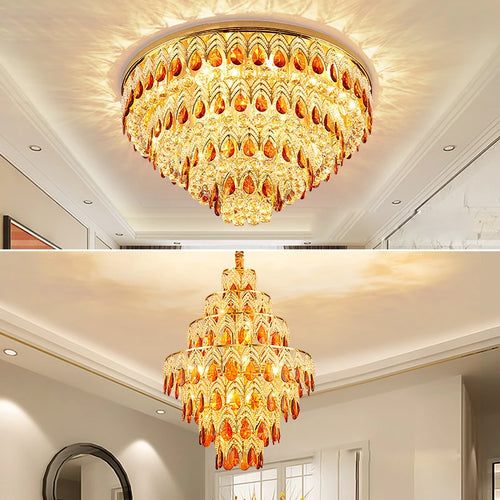 plafonnier led en chrome doré design élégant pour intérieur - vue 5 sur 13