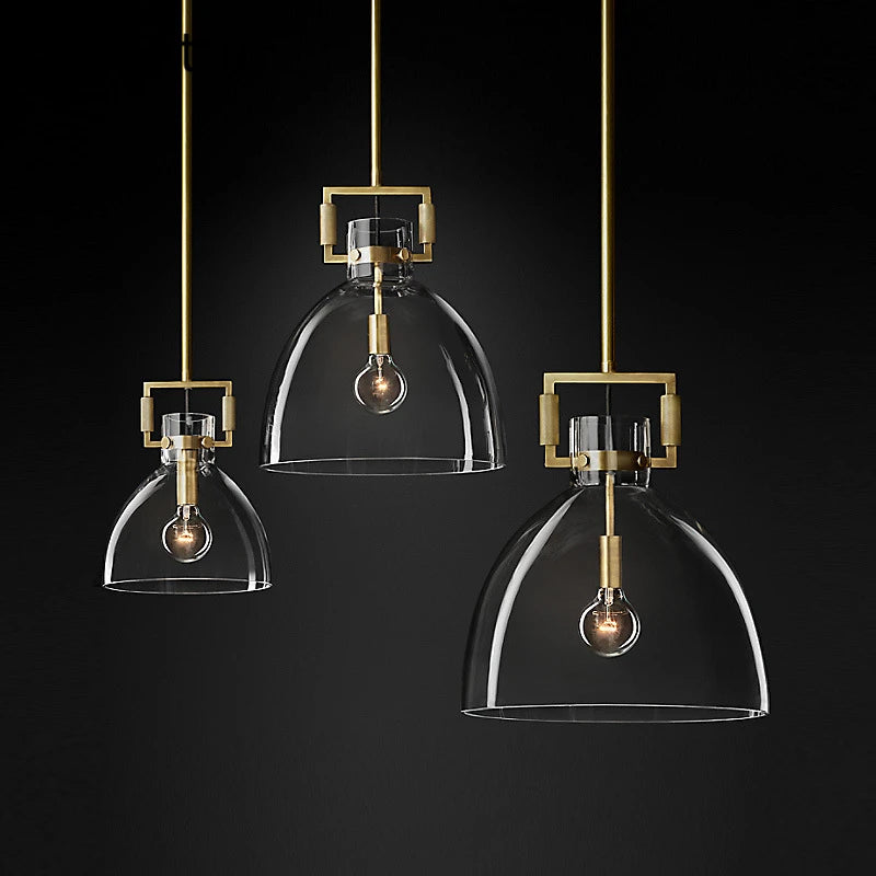 suspension moderne en métal et verre style industriel décor intérieur - vue 5 sur 10