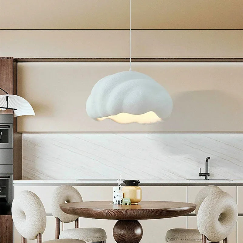 French Dining Room Wabi Sabi LED Pendant Lamp Nordic Cream Style Bar Bedroom Chandelier Fixture Model Room Bar Decorative Lights - vue 3 sur 11