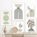 décoration murale abstraite boho avec feuilles géométriques modernes