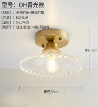 plafonnier led nordique vintage en verre pour intérieur moderne - vue 10 sur 18