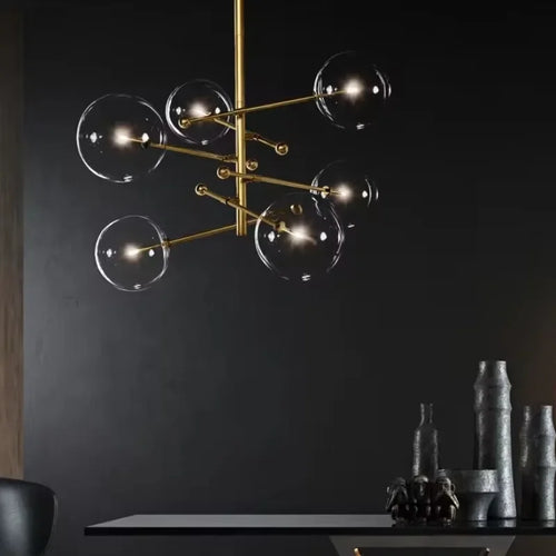 lustre à led en verre pour intérieur moderne décoratif - vue 4 sur 8