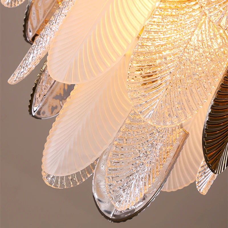 lustre suspension design led en verre acrylique luminaire - vue 5 sur 10