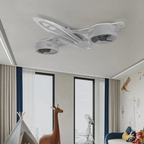 SANDYHA moderne avion Ventilador Mando plafonniers ventilateurs chambre d'enfants chambre décor à la maison Lampadario Luminaires Suspendus - vue 3 sur 7