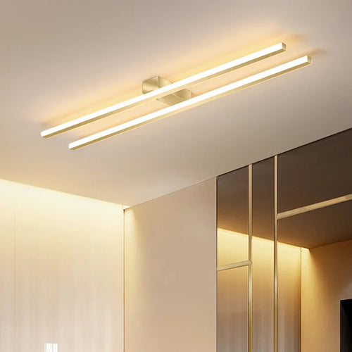 Plafonnier moderne nordique longue barre LED - vue 3 sur 8