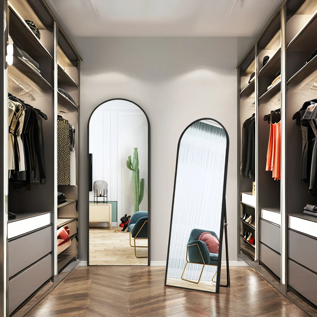miroir de sol plein long design semi-circulaire pour intérieur - vue 3 sur 9