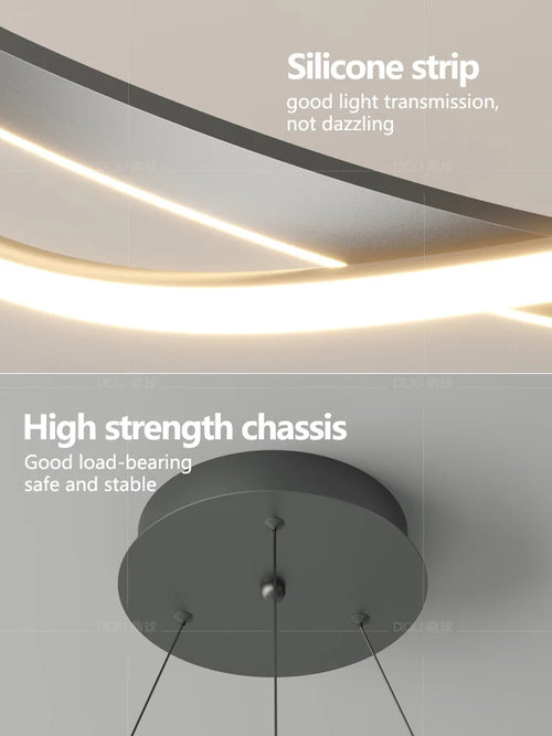lustre anneau minimaliste créatif moderne pour maison - vue 7 sur 10