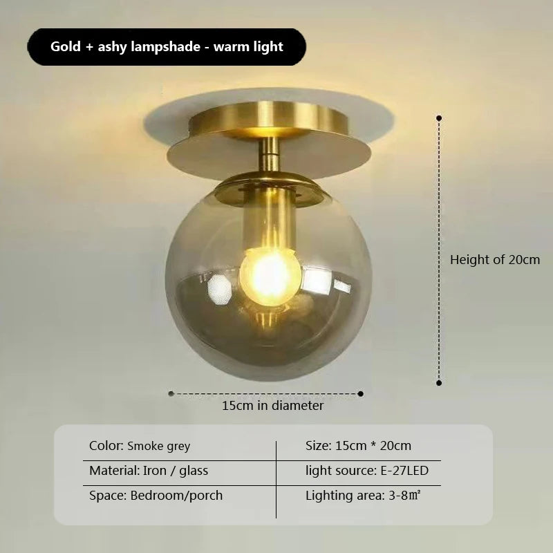 Plafonnier LED boule en verre moderne - vue 13 sur 14