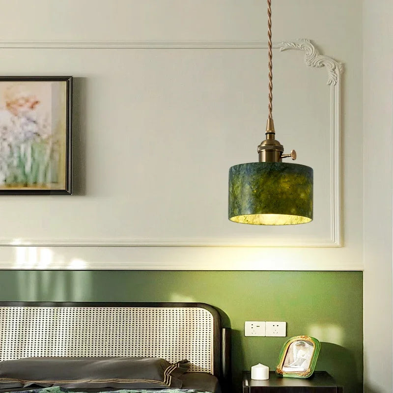 suspension en jade naturel style rétro français pour intérieur élégant - vue 4 sur 7