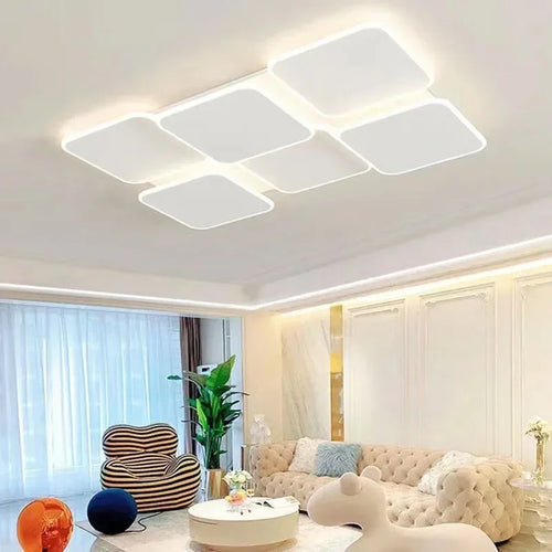 Plafond moderne à LEDs Lustre lampe pour salon salle à manger chambre balcon décor à la maison intérieur Intelligent luminaire Lustre - vue 2 sur 10