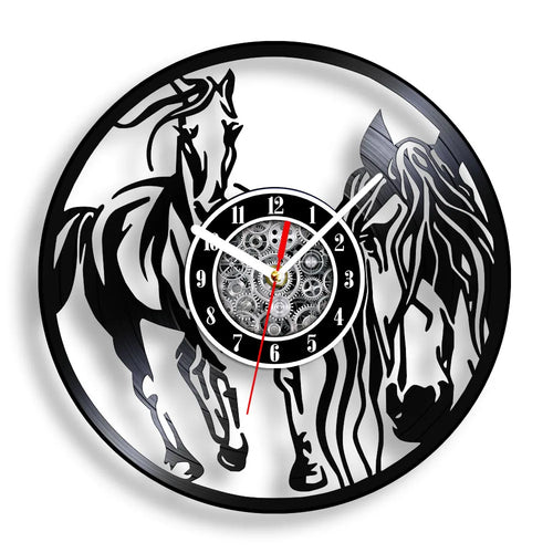 horloge murale vinyle cheval décoration équestre artisanale cadeau unique - vue 22 sur 22