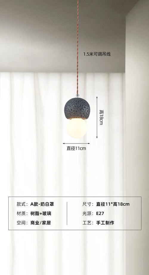 suspension wabi-sabi design nordique luminaire créatif pour intérieur - vue 12 sur 12