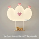 applique murale en forme de couronne rose pour filles animal veilleuse