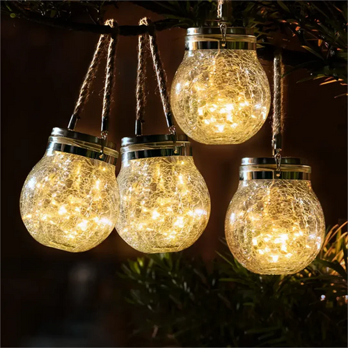 guirlande lumineuse solaire en forme de pot mason décorative pour extérieur - vue 2 sur 8