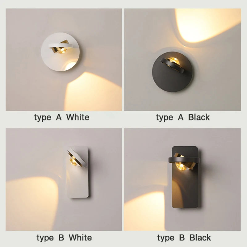 applique murale led moderne rotative pour décoration intérieure - vue 5 sur 10