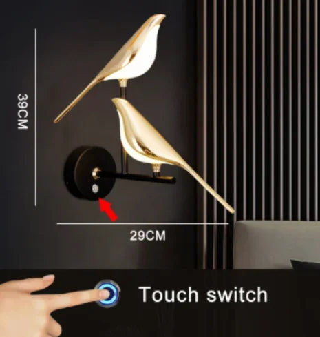 golden bird applique murale led rotative 	 suspendue - vue 6 sur 7