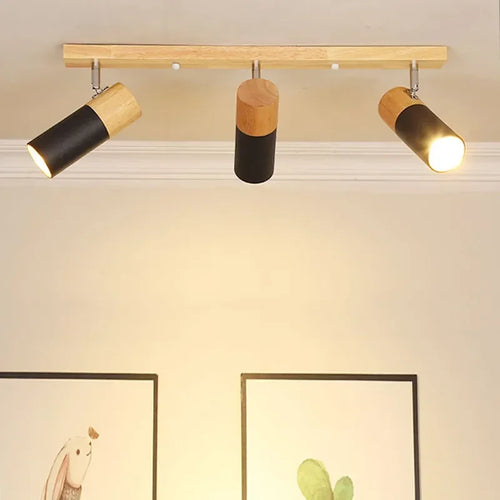 spot rotatif réglable en bois nordique luminaire vestiaire - vue 5 sur 17