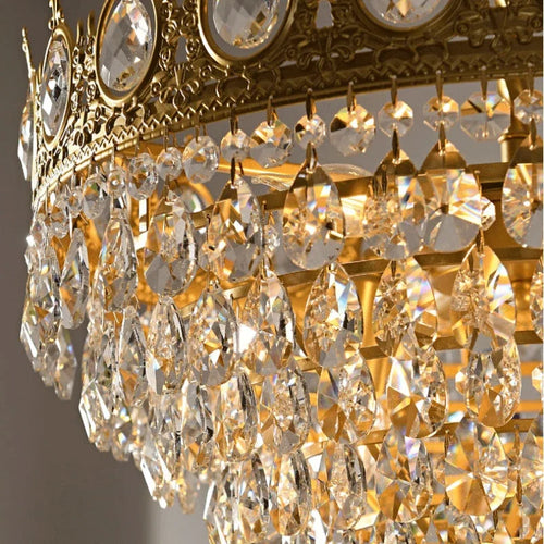 suspension dorée en cristal pour décoration intérieure élégante - vue 6 sur 7