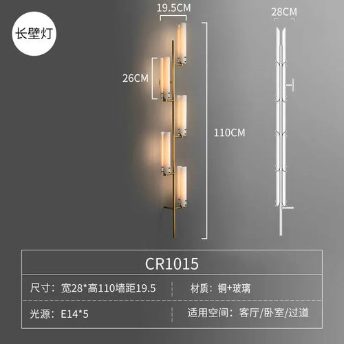 applique murale rétro en cuivre et verre de luxe décorative pour intérieur - vue 11 sur 10