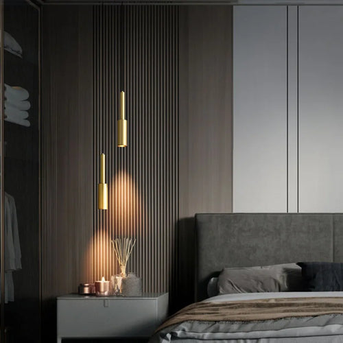 lampe led suspendue en laiton hauteur réglable luminaires suspendus - vue 2 sur 8