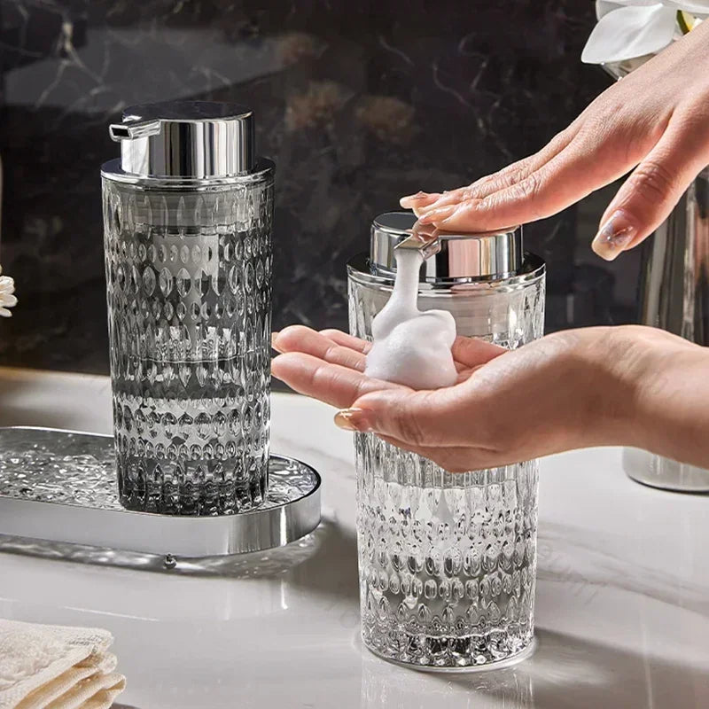 bouteille de savon en verre pour salle de bain élégante et pratique - vue 1 sur 24