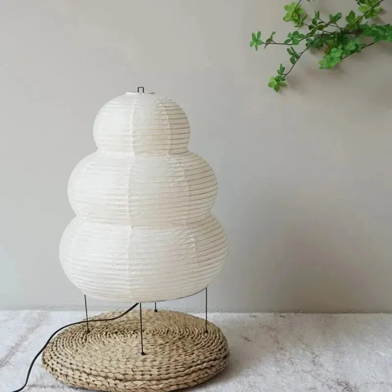 Japanese-style LED Rice Paper Table Lamp, Noguchi Three-tone Light Eye Protection Japanese Lamp, Living Room, Hotel Bedroom, Bed - vue 5 sur 7