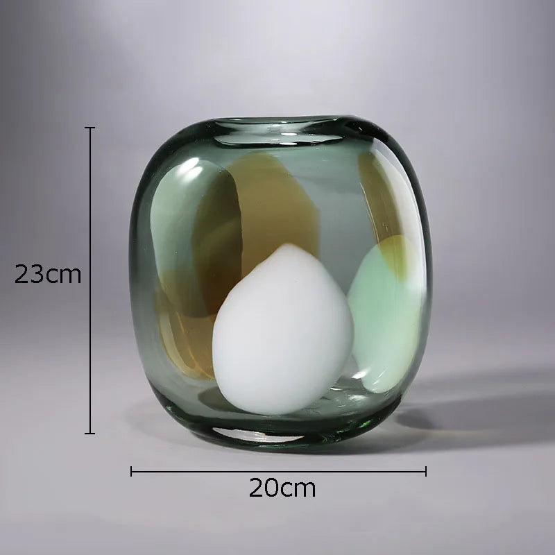 vase en verre ondulé pour décoration florale moderne - vue 10 sur 11