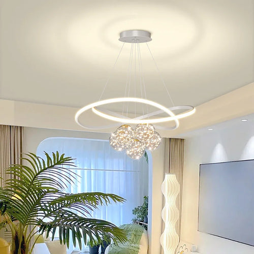 lustre moderne suspendu pour éclairage intérieur design élégant - vue 5 sur 12