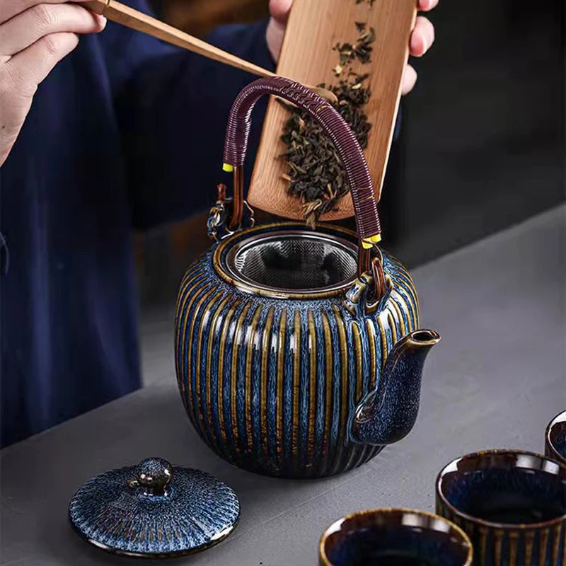 Théière chinoise en porcelaine avec filtre 800 ml - vue 4 sur 7