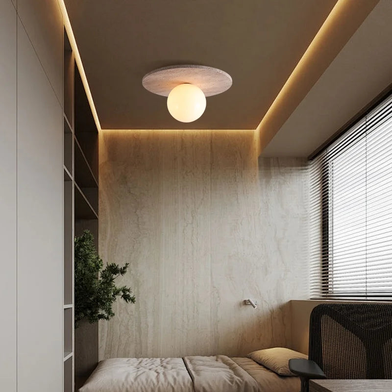 applique murale rétro en pierre naturelle à led décorative - vue 5 sur 6