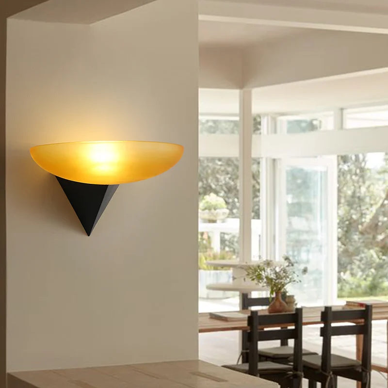 applique murale rétro en verre dépoli pour décoration intérieure - vue 5 sur 8