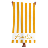 Serviette de plage personnalisée rayures géométriques microfibre absorbante