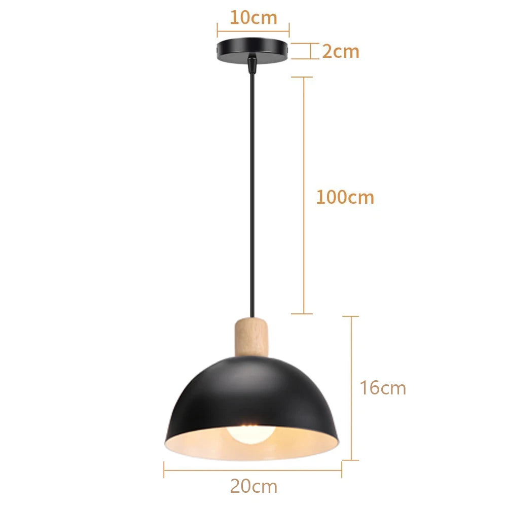 lustre nordique led en bois pour décoration maison - vue 13 sur 13