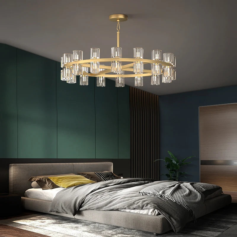 suspension classique en cristal noir et or design élégant - vue 6 sur 13
