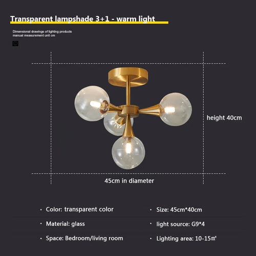 lustre nordique en verre blanc pour éclairage intérieur - vue 11 sur 23