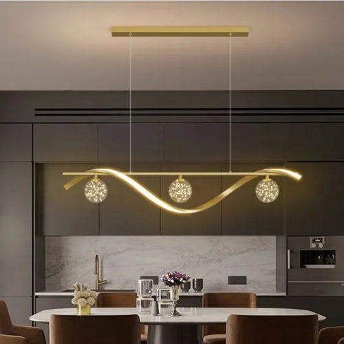 lustre led moderne minimaliste en verre pour restaurant - vue 5 sur 8