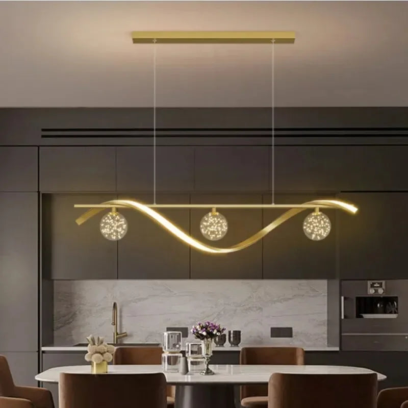 lustre led moderne minimaliste en verre pour restaurant - vue 4 sur 8