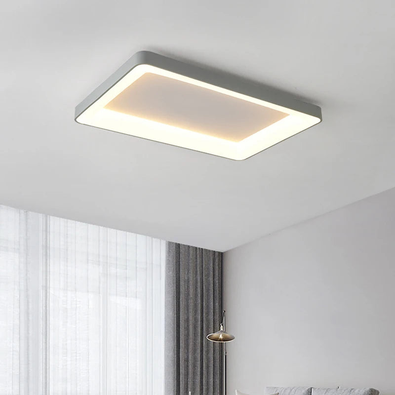 plafonnier led simple rectangulaire pour intérieur moderne - vue 3 sur 10